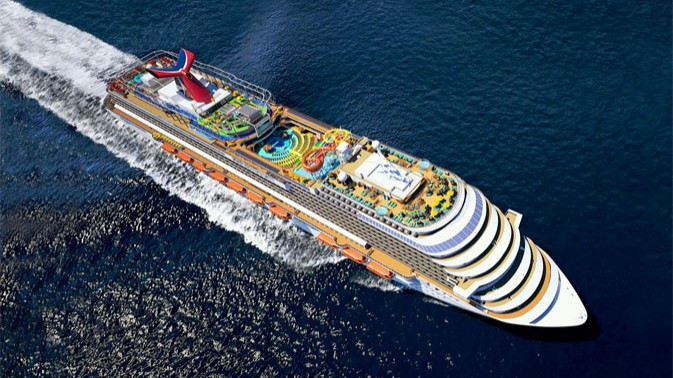 Carnival cruise from above