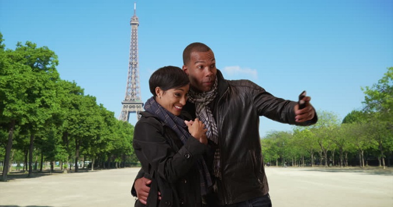 African American couple in Paris