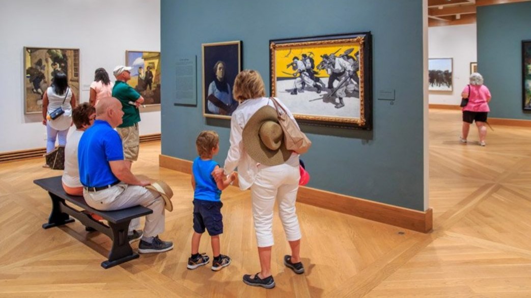 tourists in museum