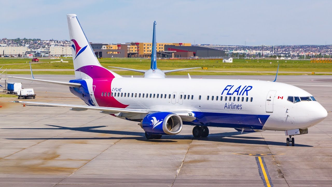 Flair Airlines plane on tarmac