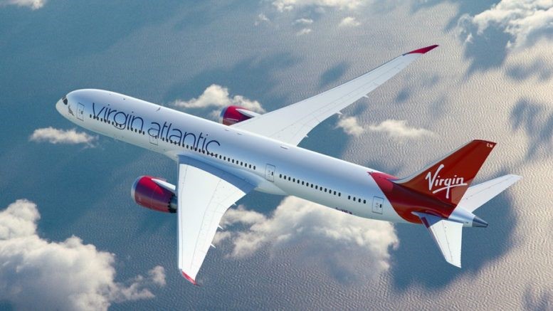 Virgin Atlantic plane in flight