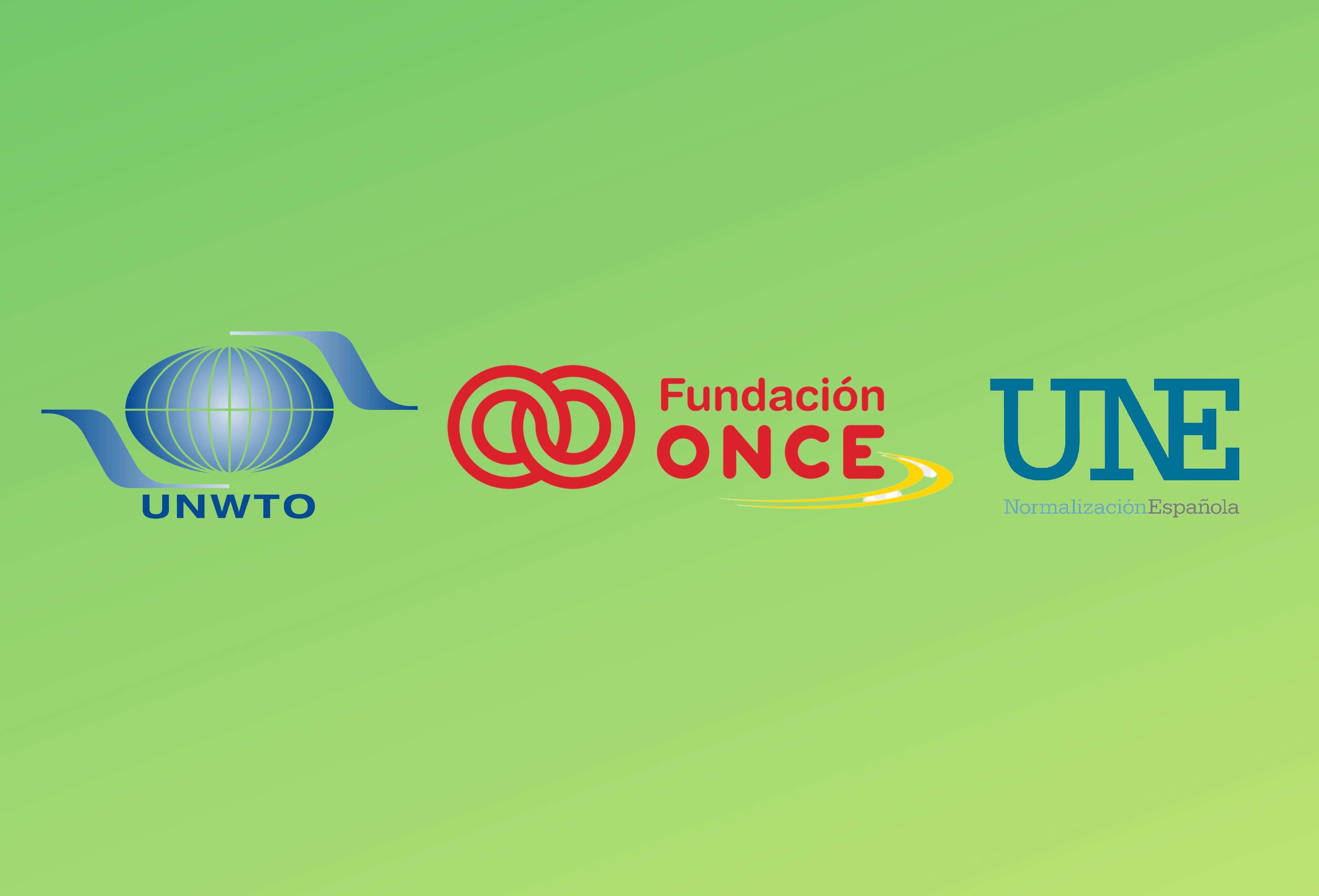 UNWTO, Fundacion ONCE and UNE logos