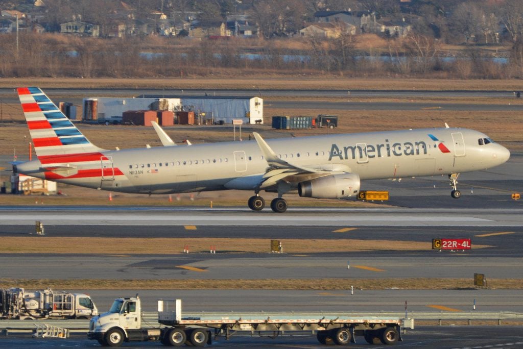 American Airlines plane taking off