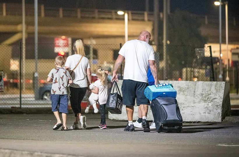 British tourists leaving France
