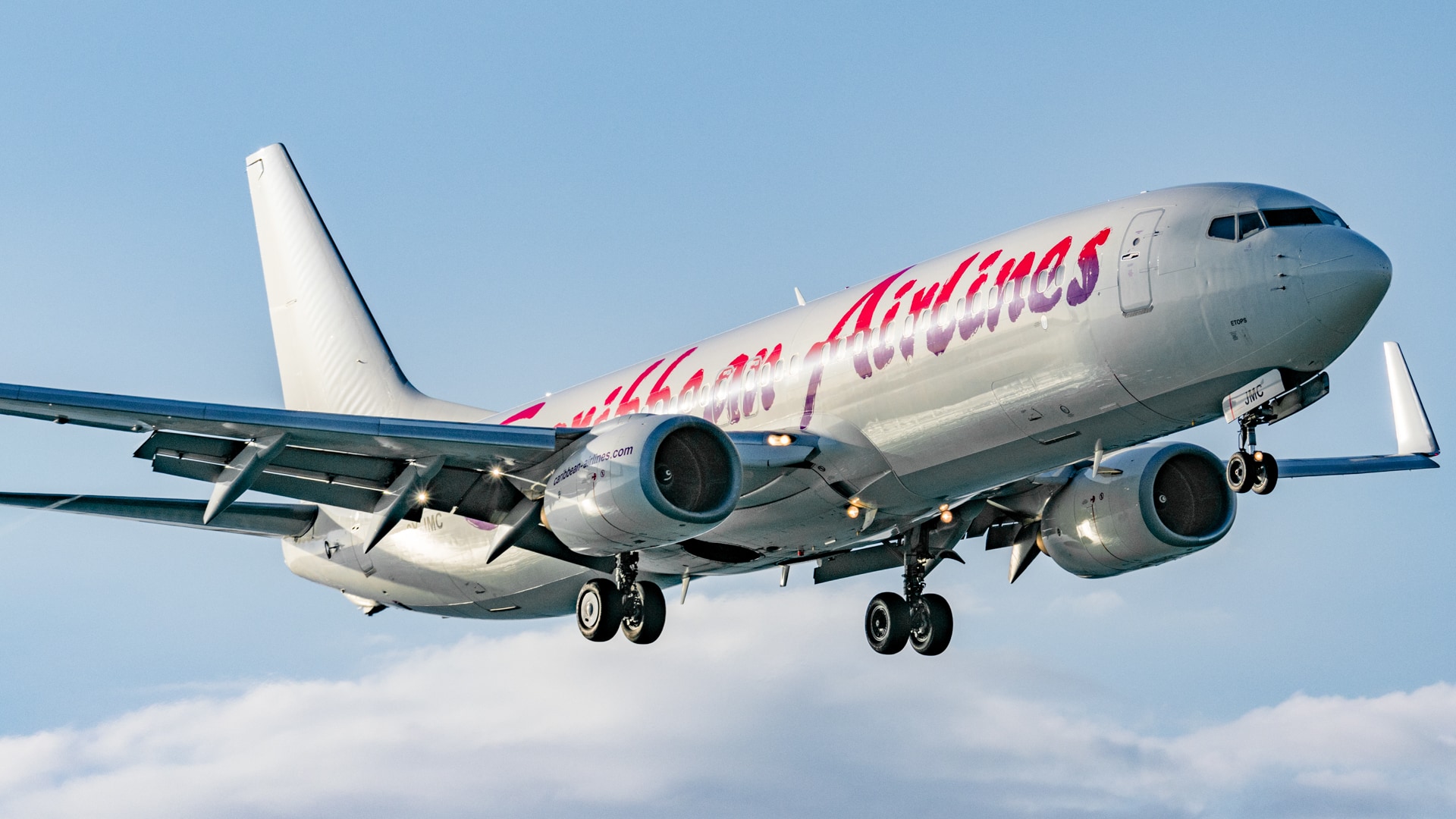 Caribbean Airlines plane taking off