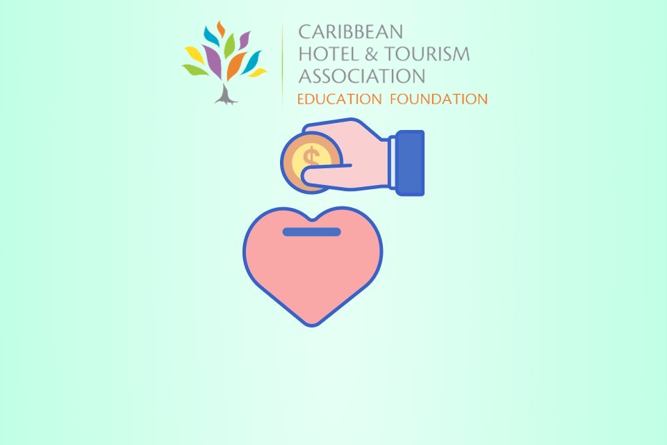 heart and donating hand illustration, CHTA Foundation logo