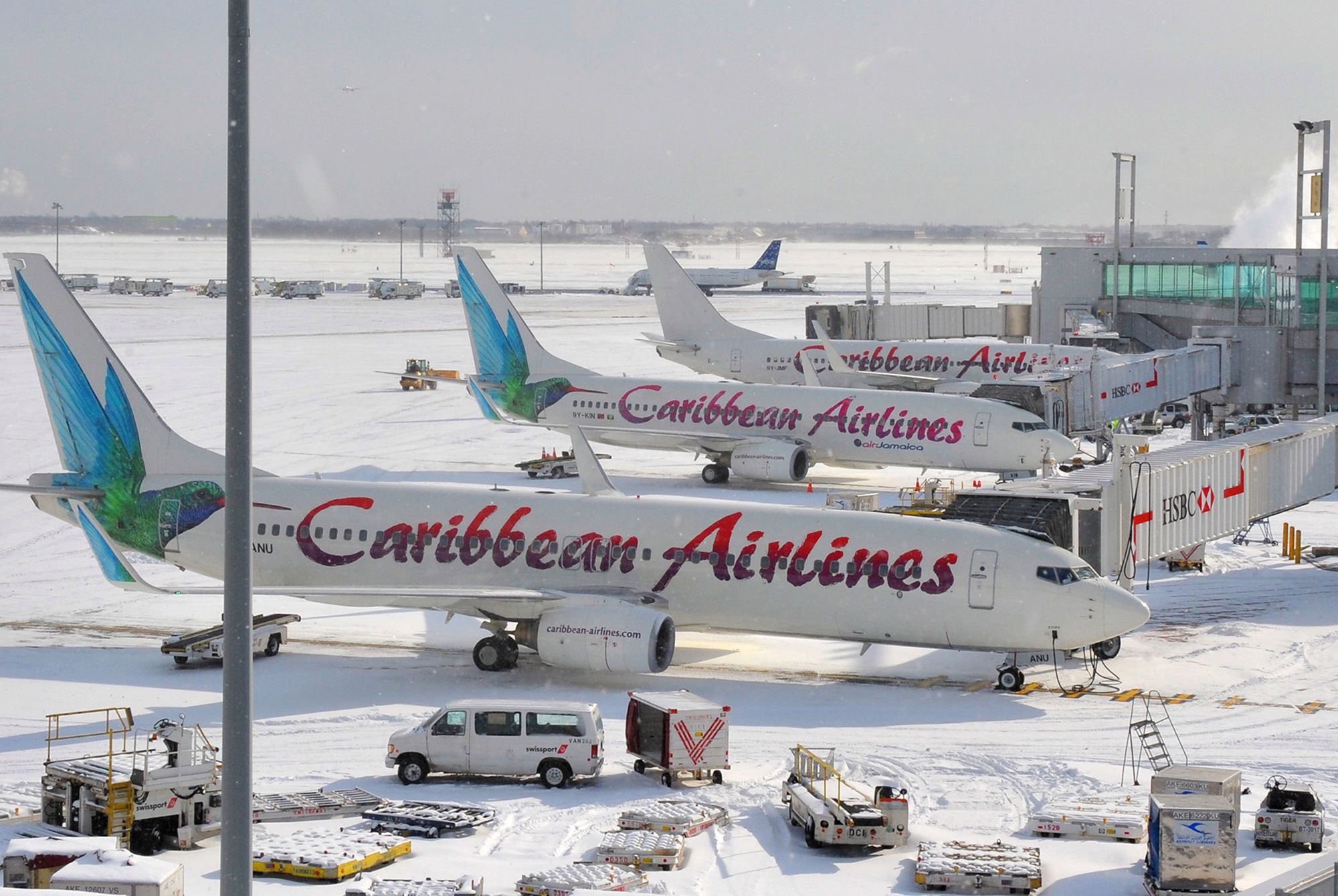 Caribbean Airlines planes on tarmac