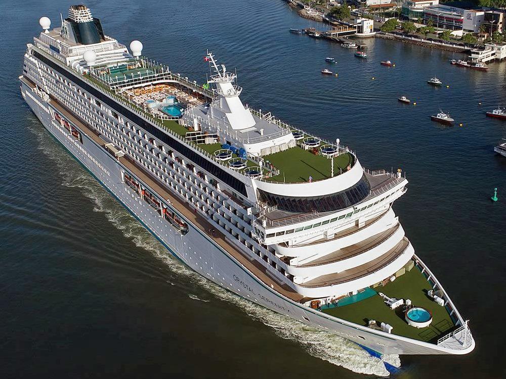 Crystal Cruise ship from the air