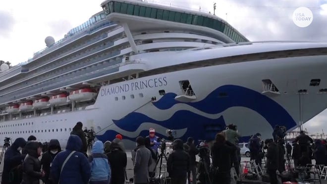 Diamond Princess docked in Japan, reporters