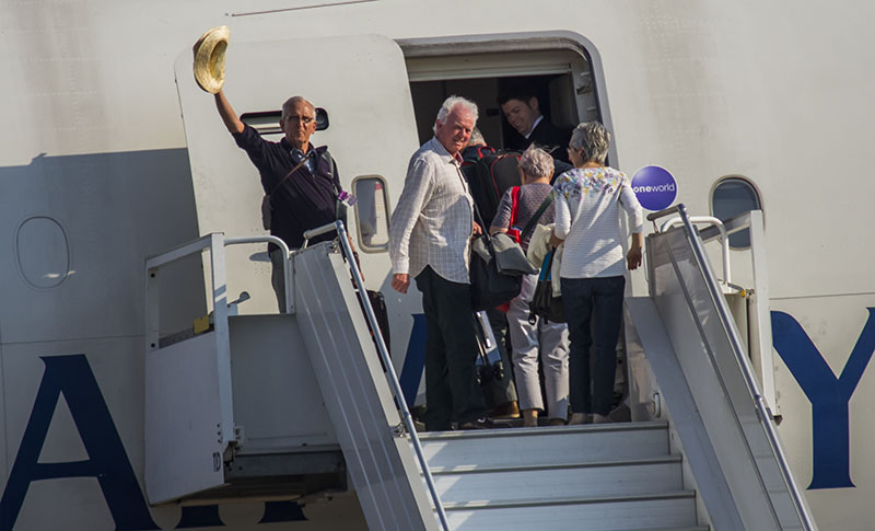 British passengers return home