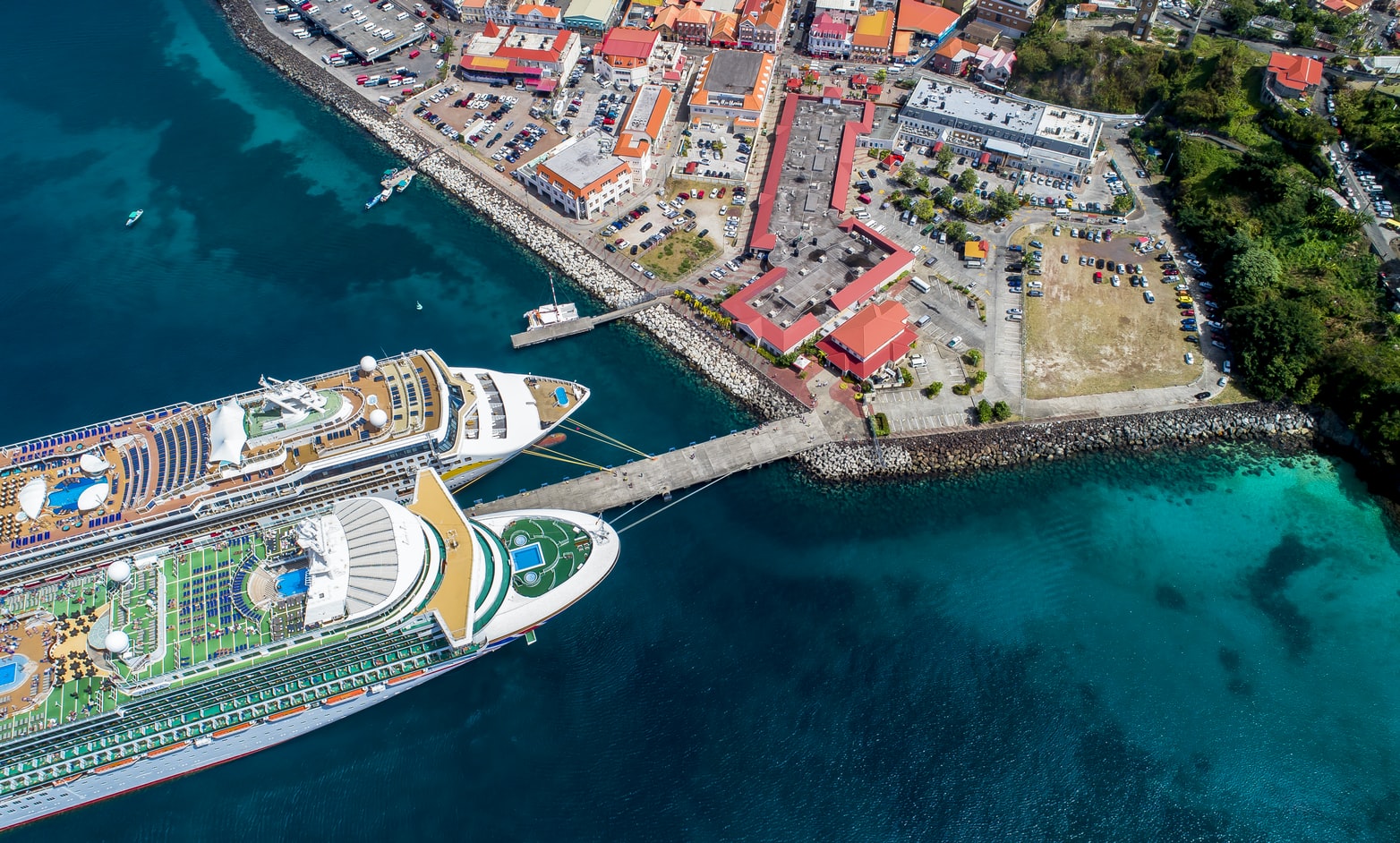 Grenada cruise terminal viewed from above
