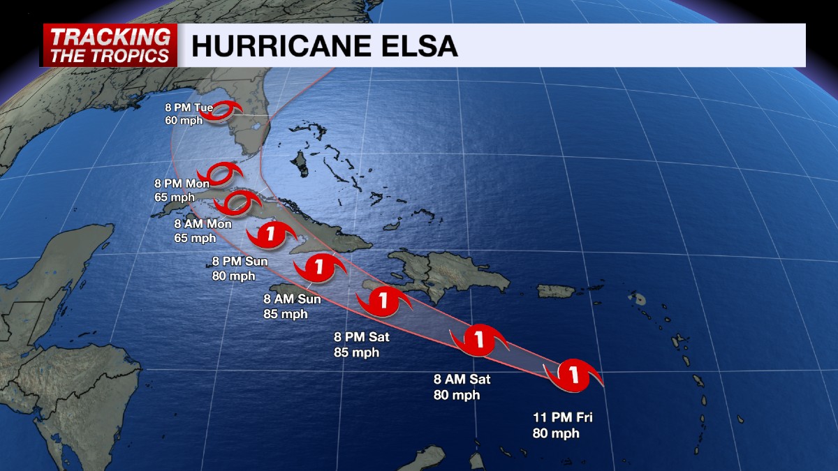 hurricane Elsa cone