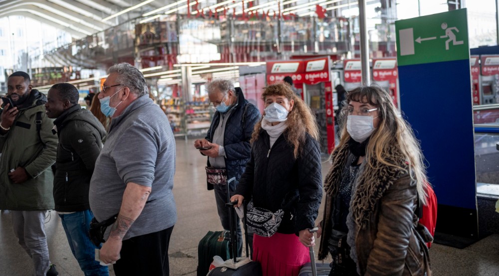 passengers at Italian airport