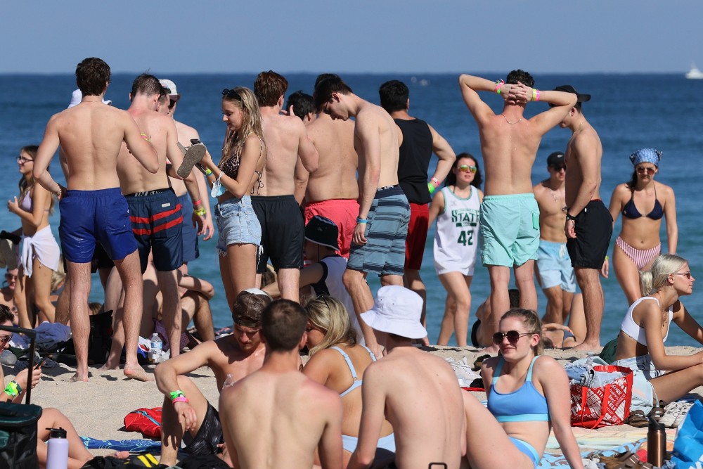 spring breakers on a beach