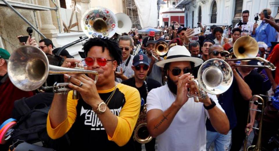 New Orleans conga in Havana