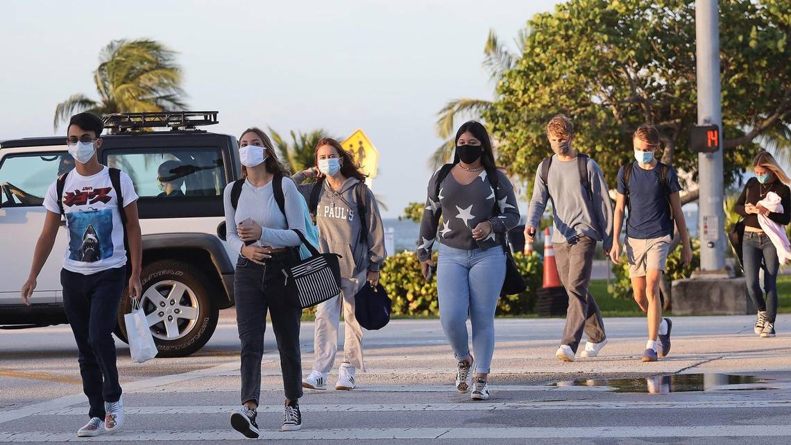 people walking in Miami