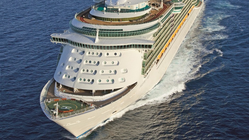 Norwegian Cruise Line ship from the air