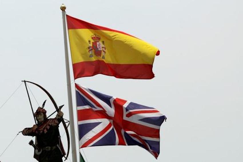 Spanish and British flags