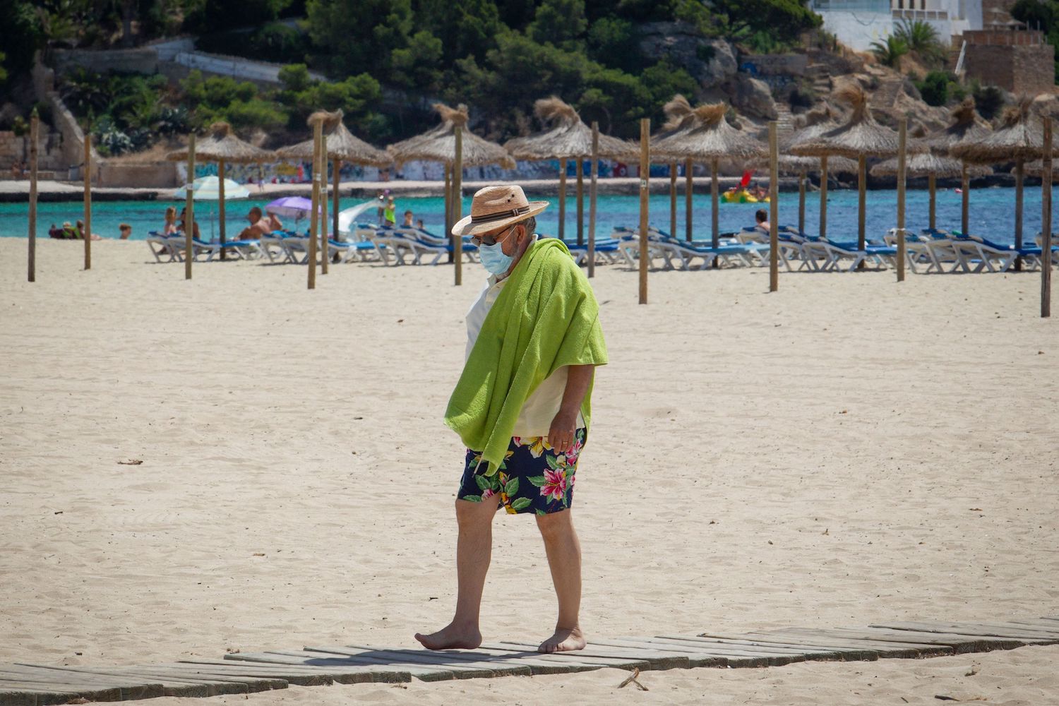 British tourist on the beach