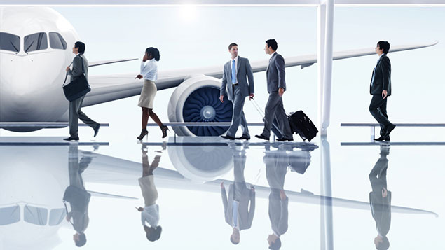 business travelers at airport