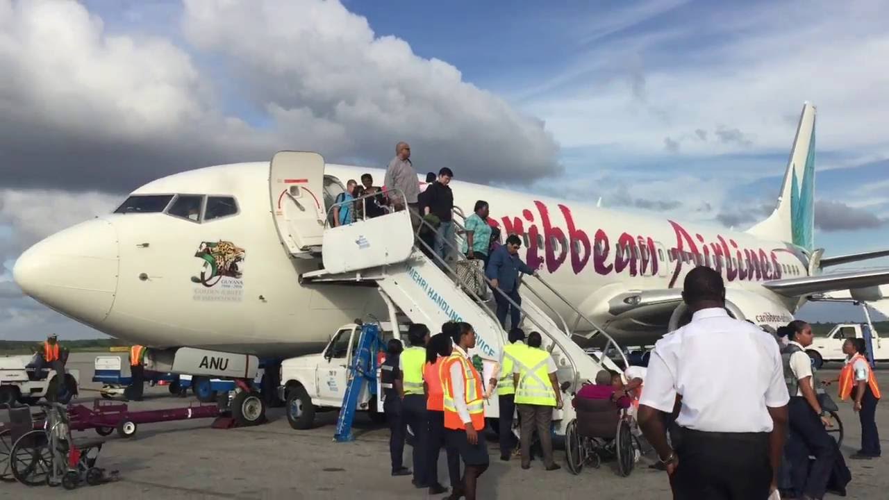 Caribbean Airlines plane on tarmac