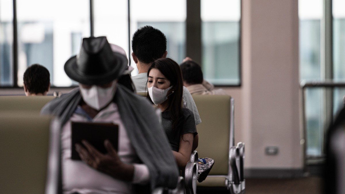 people in an airport