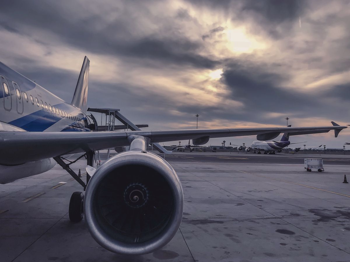 An airplane on tarmac