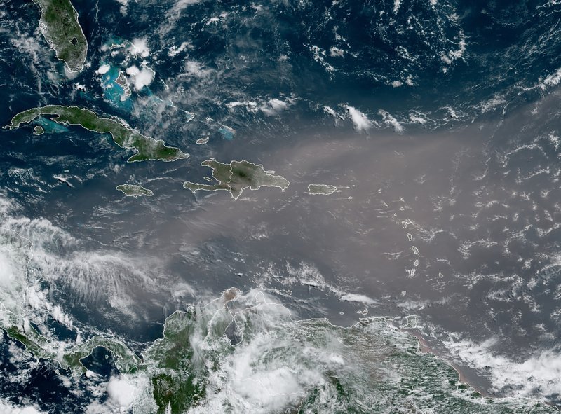 Sahara dust over the Caribbean