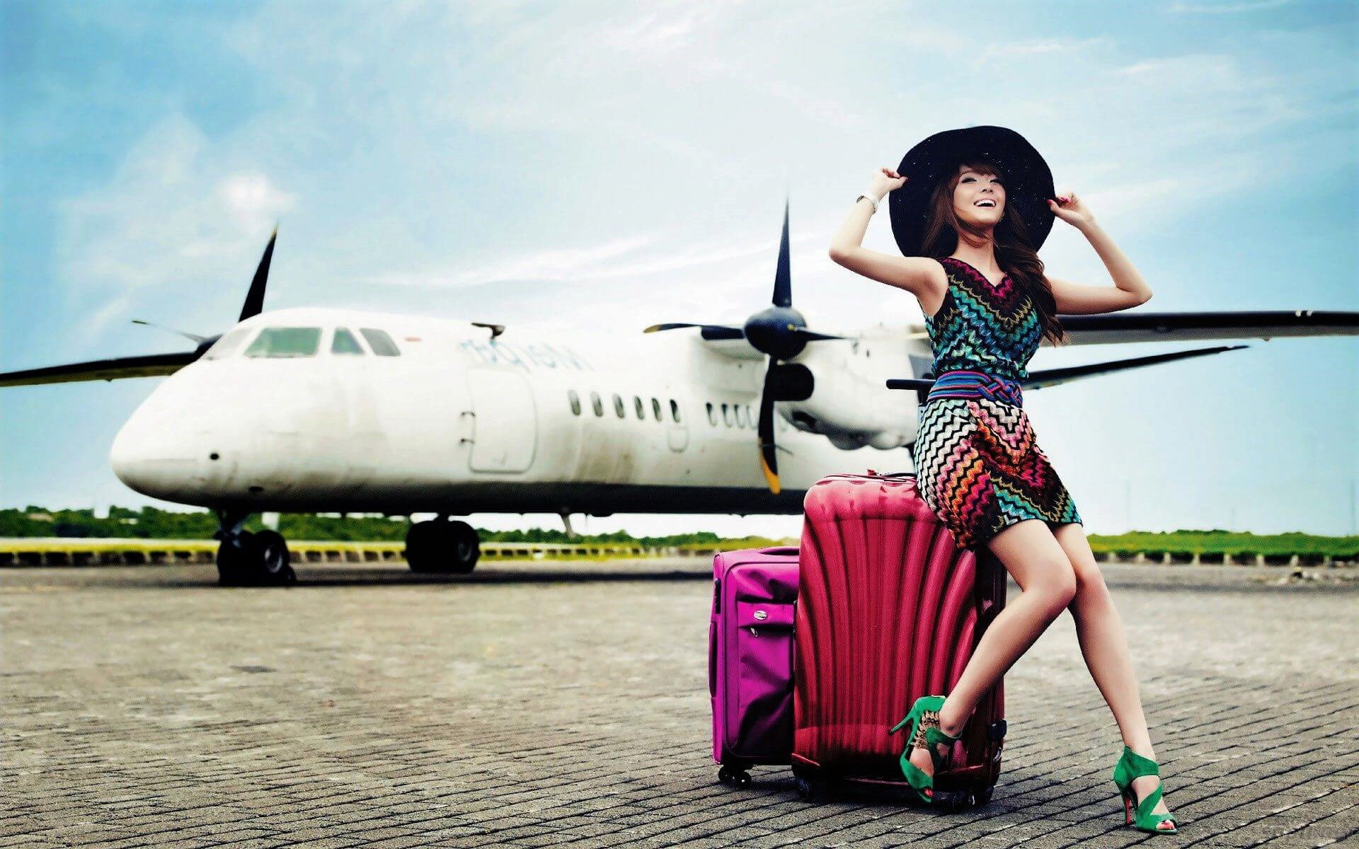 passenger and plane on tarmac