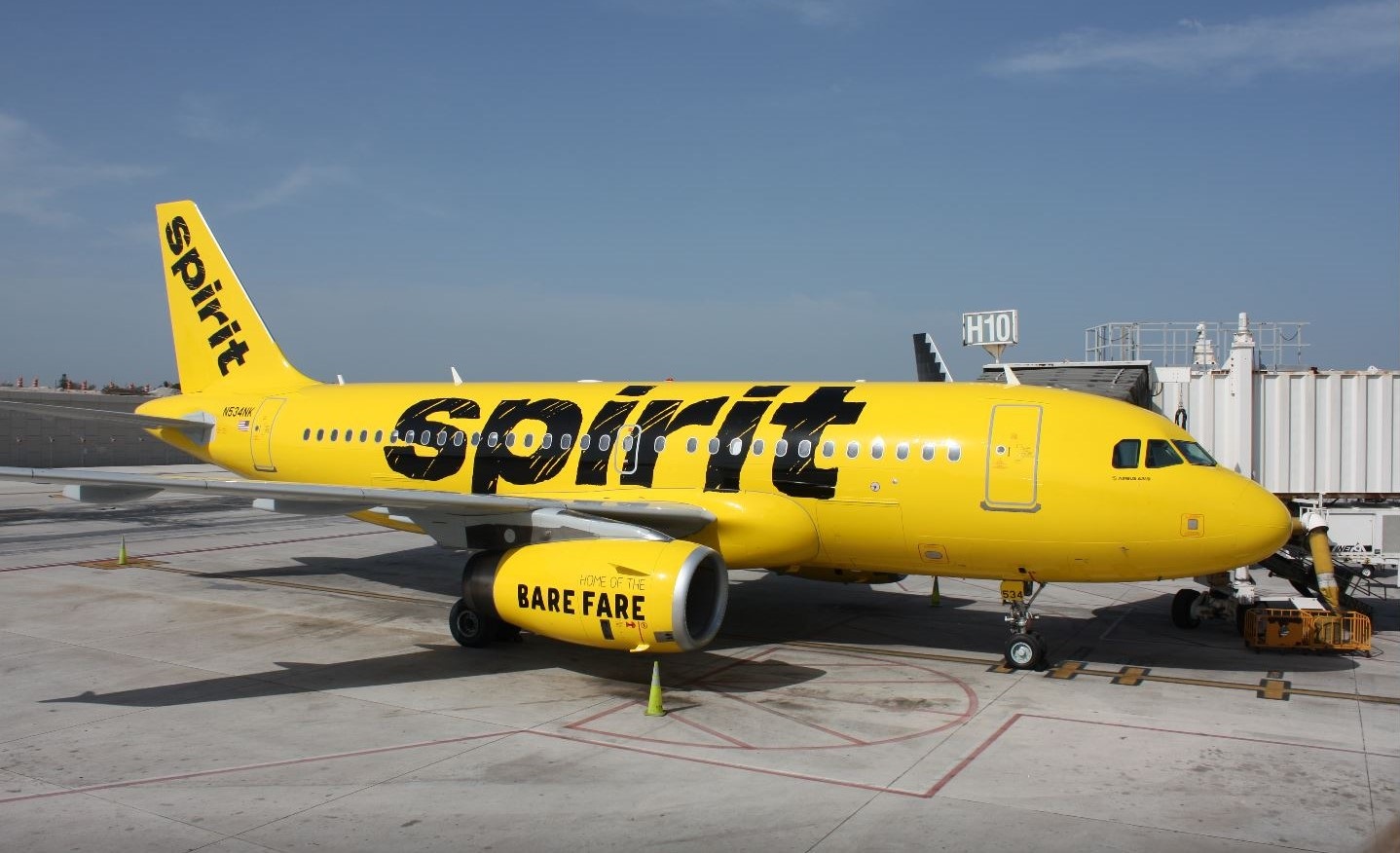 Spirit aircraft on tarmac