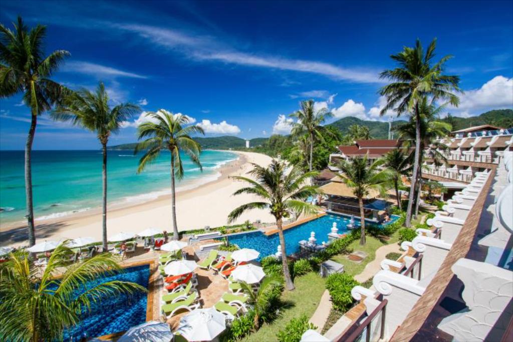 Caribbean beach and hotel