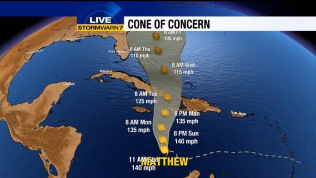 Mighty Hurricane Matthew Swirls toward Haiti, Jamaica