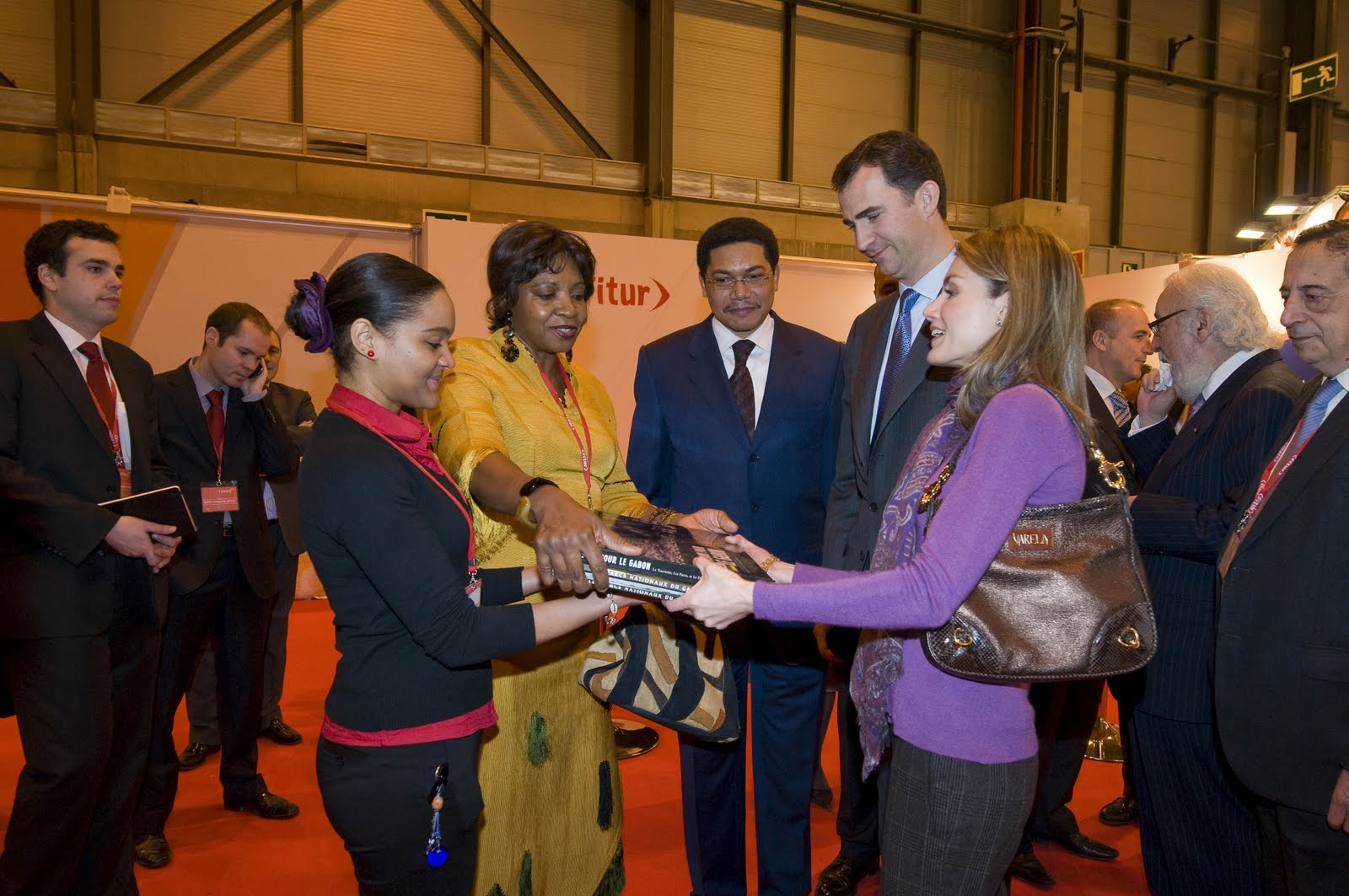 Don Felipe de Borbon and Doña Letizia Ortiz at the grand opening of FITUR 2012 Spanish Royal Highnesses Open FITUR 2012
