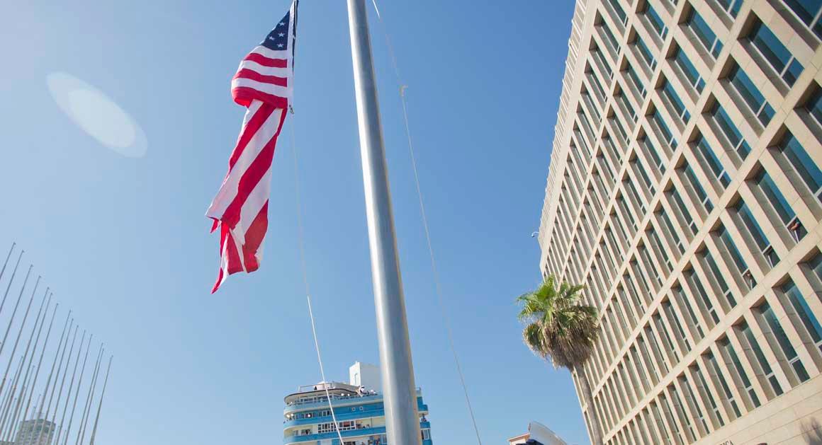 The Star-Spangled Banner Flies over U.S. Embassy in Havana