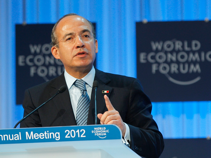 Mexican President Felipe Calderon World Economic Forum on Latin America Takes Place in Puerto Vallarta