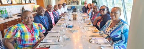 Caribbean tourism leaders on board Icon of the Seas with Royal Caribbean executives