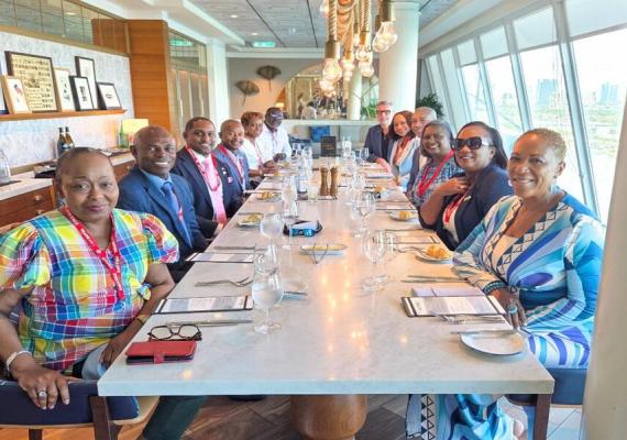 Caribbean tourism leaders on board Icon of the Seas with Royal Caribbean executives