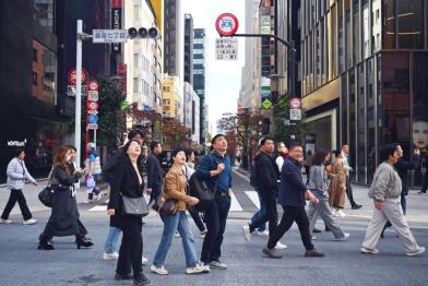 Chinese tourists in Japan